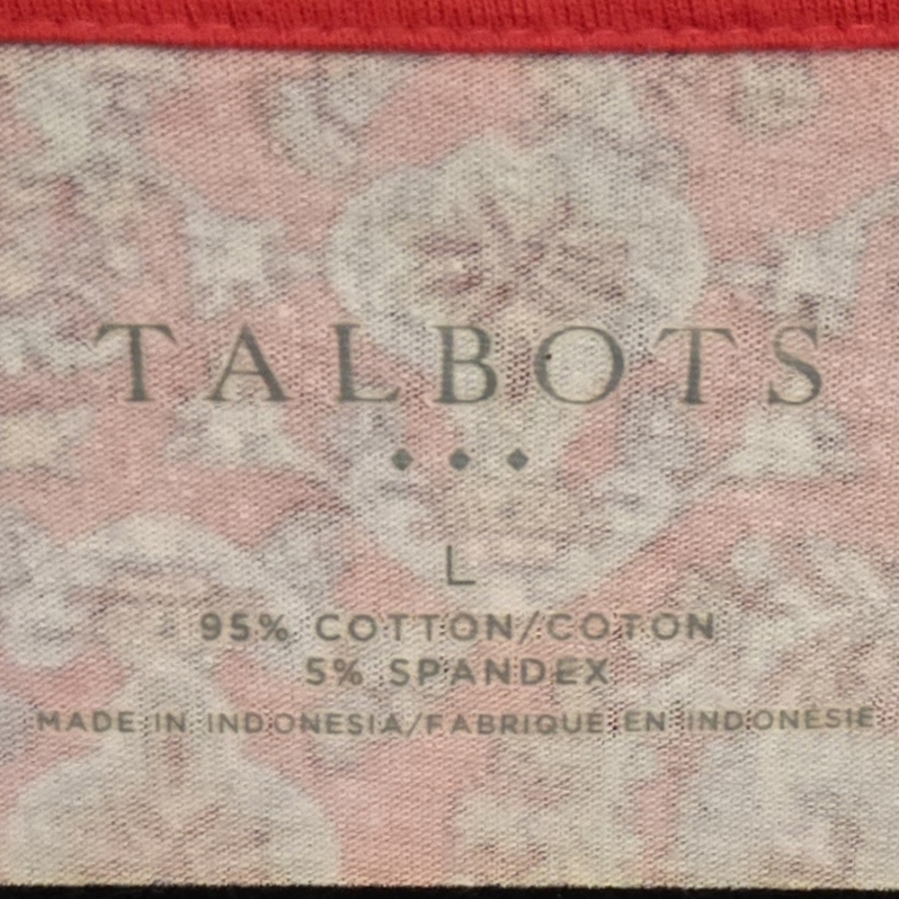 Talbots Large Womens Red and Pink Paisley Top - Picture 3 of 6